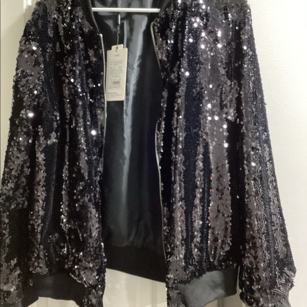 NWT black sequin jacket